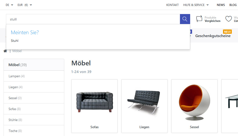 Beispiel Meinten Sie Funktion